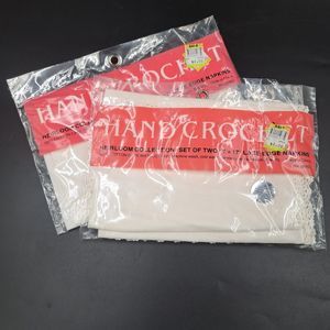 NEW (4) Hand Crochet Lace Edge Cloth Napkins Heirloom Collection White 17x17"